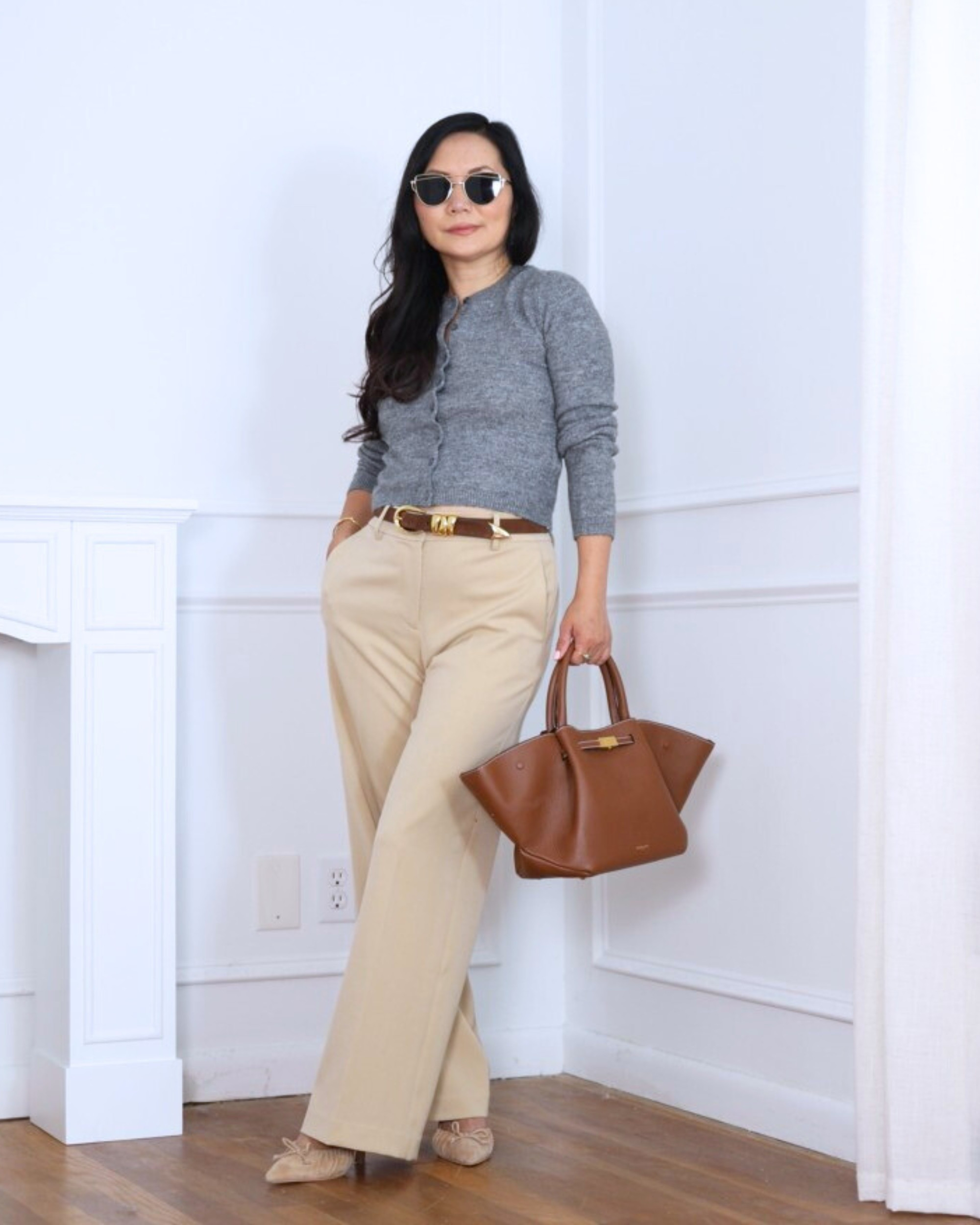 Weekend chic made easy — wearing a cozy knit cardigan from H&M and wide-leg pants from Ann Taylor for a relaxed yet polished vibe. I’m 5’2, wearing size XS.

#LTKStyleTip #LTKPetite #LTKOver40