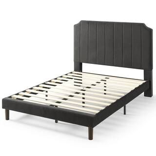 Zinus Charlotte Slate Black King Upholstered Platform Bed Frame-FHVS-BK-K - The Home Depot | The Home Depot