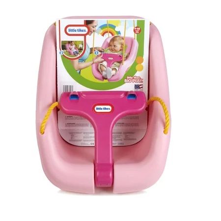 Little Tikes 2-in-1 Snug n Secure Swing with High Back and T-Bar Pink- Infant Baby Toddler Swing Out | Walmart (US)
