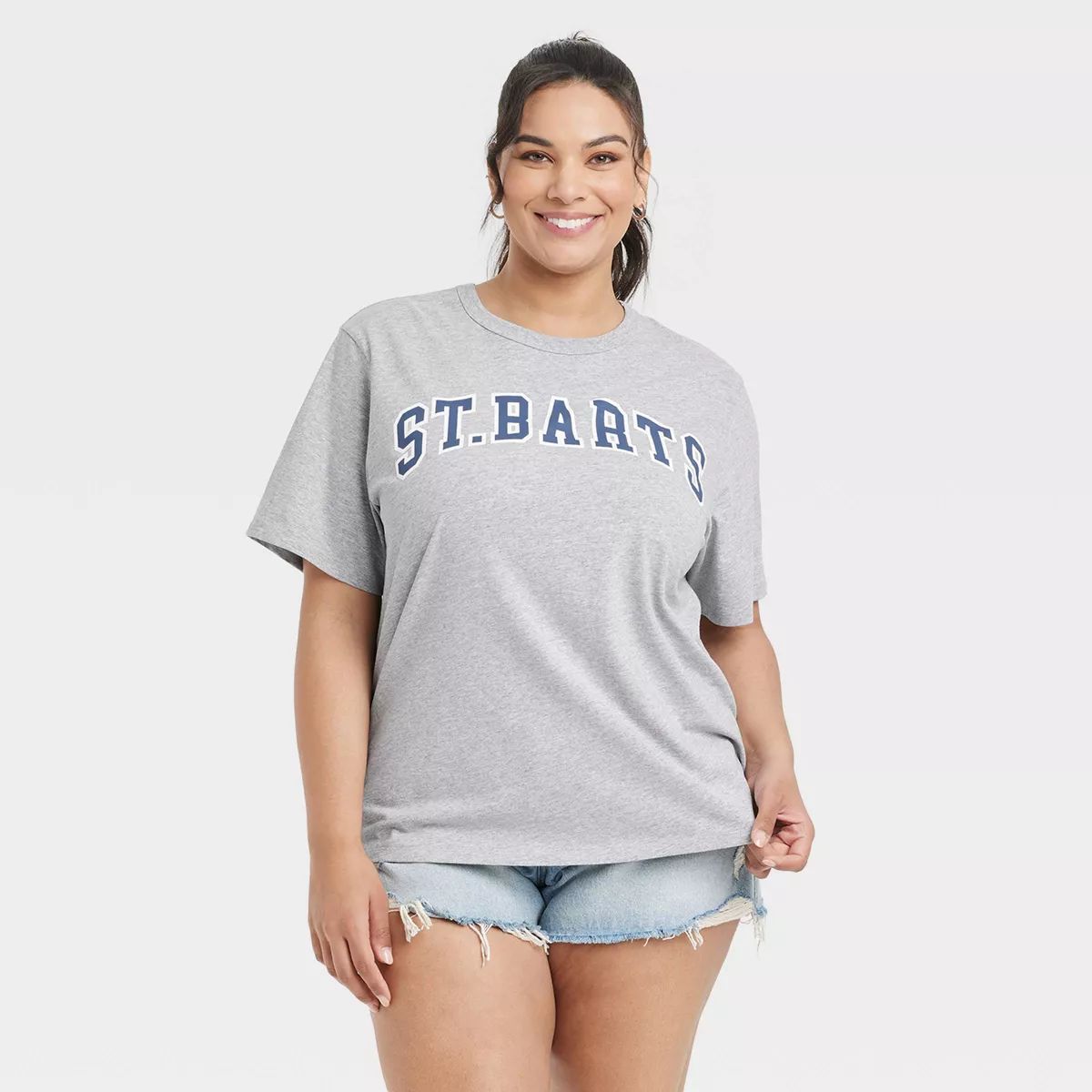 Women's St. Barts Short Sleeve Graphic T-Shirt - Heather Gray | Target