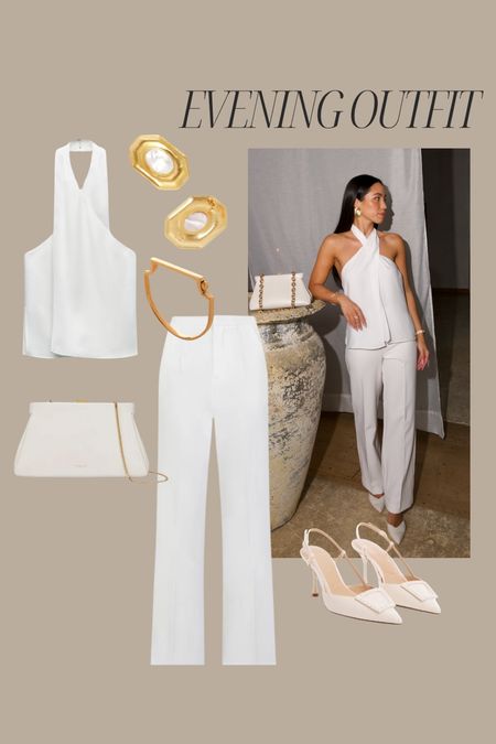 Evening date night outfit 🤍 

All white outfit, bridal, Demellier bag, gold jewellery 

#LTKstyletip #LTKeurope #LTKfindsunder50