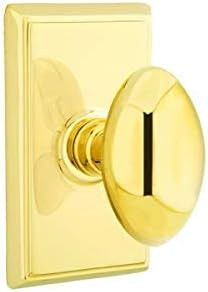 Emtek Privacy Set, Rectangular Rosette, Egg Knob (Unlacquered Brass) | Amazon (US)