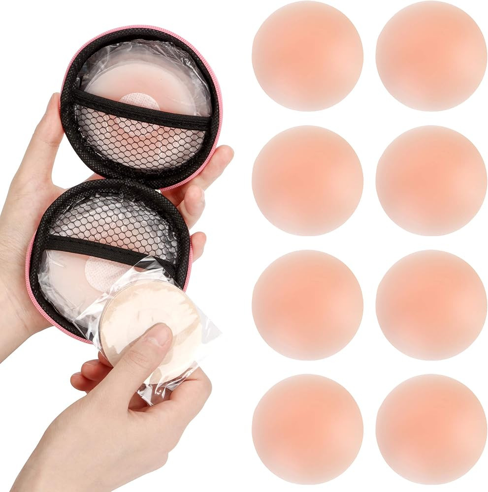 4 Pairs Nipple Covers Pasties for Women Reusable Adhesive Breast Lift Nipple Covers | Amazon (US)