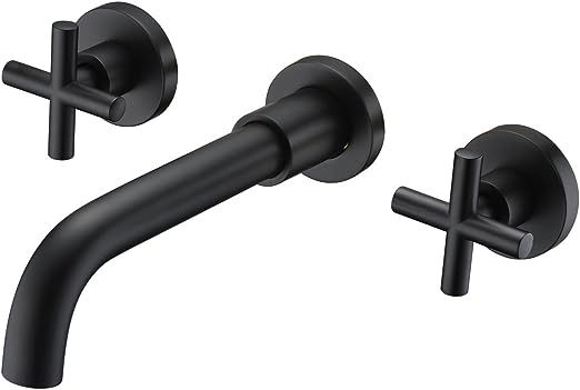 Sumerain Matte Black Bathroom Faucet,Wall Mount Black Bathroom Faucets and Rough-in Valve Include... | Amazon (US)