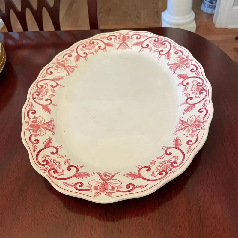 Vintage Ironstone Platter: Red & White "regal" Transferware - Etsy | Etsy (US)