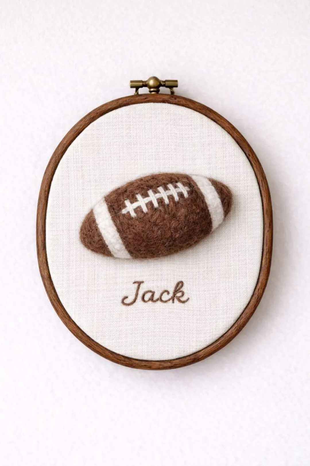 Personalized Needle Felted Football Embroidery Hoop, Custom Name Boys Room Decor | Etsy (US)