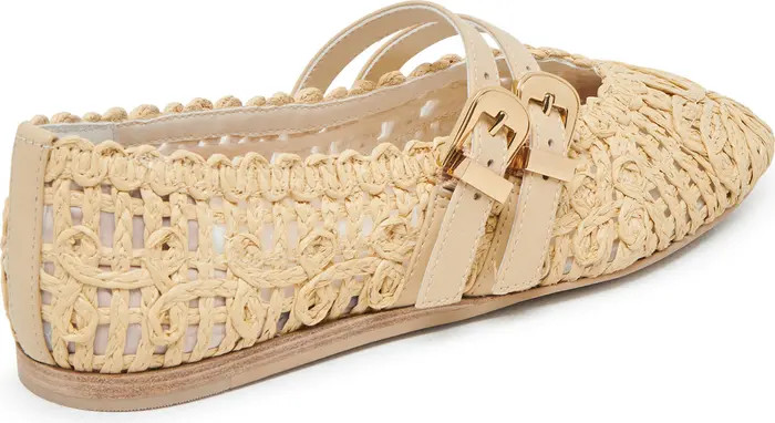 Baylee Sunflower Raffia Flat (Women) | Nordstrom
