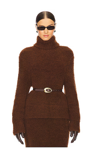 Fluffy Knit Jumper in Brown | Revolve Clothing (Global)