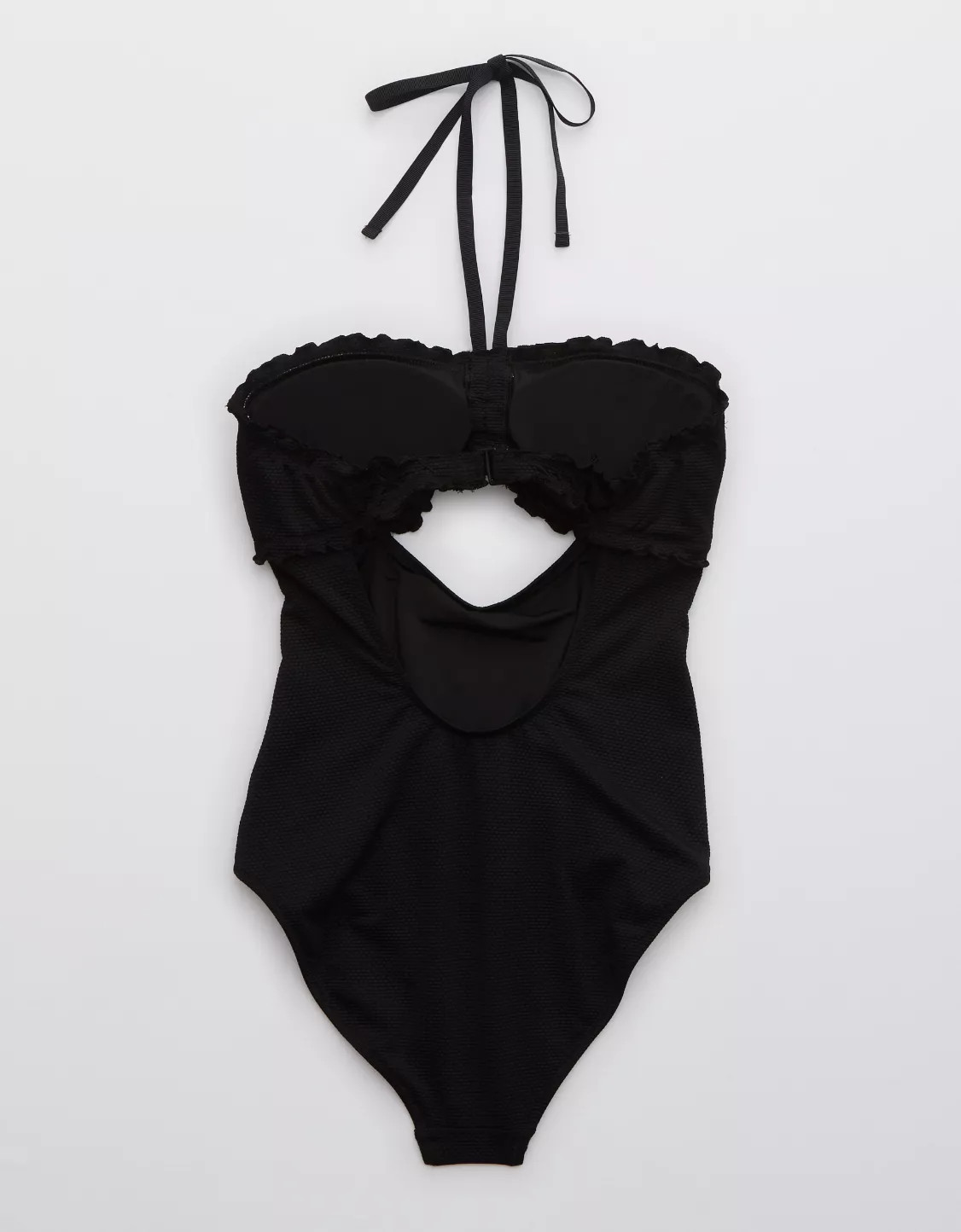 Aerie Pique Bandeau Halter One Piece Swimsuit | American Eagle Outfitters (US & CA)