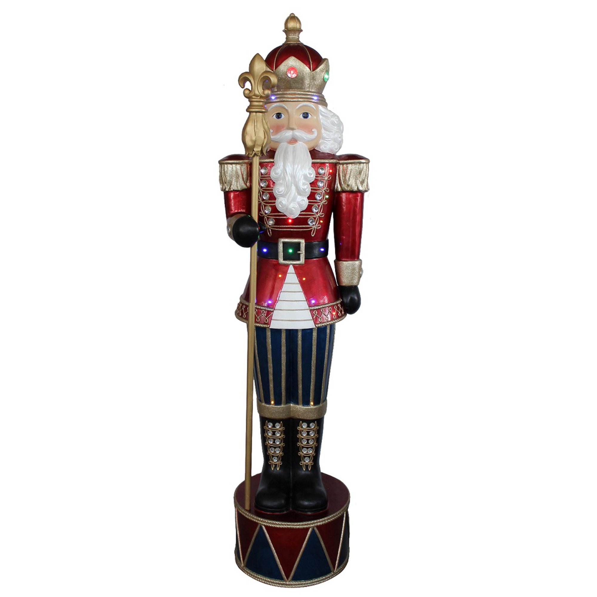 72" LED Lighted Commercial Grade Jeweled Nutcracker with Scepter Fiberglass Christmas Decoration | Walmart (US)