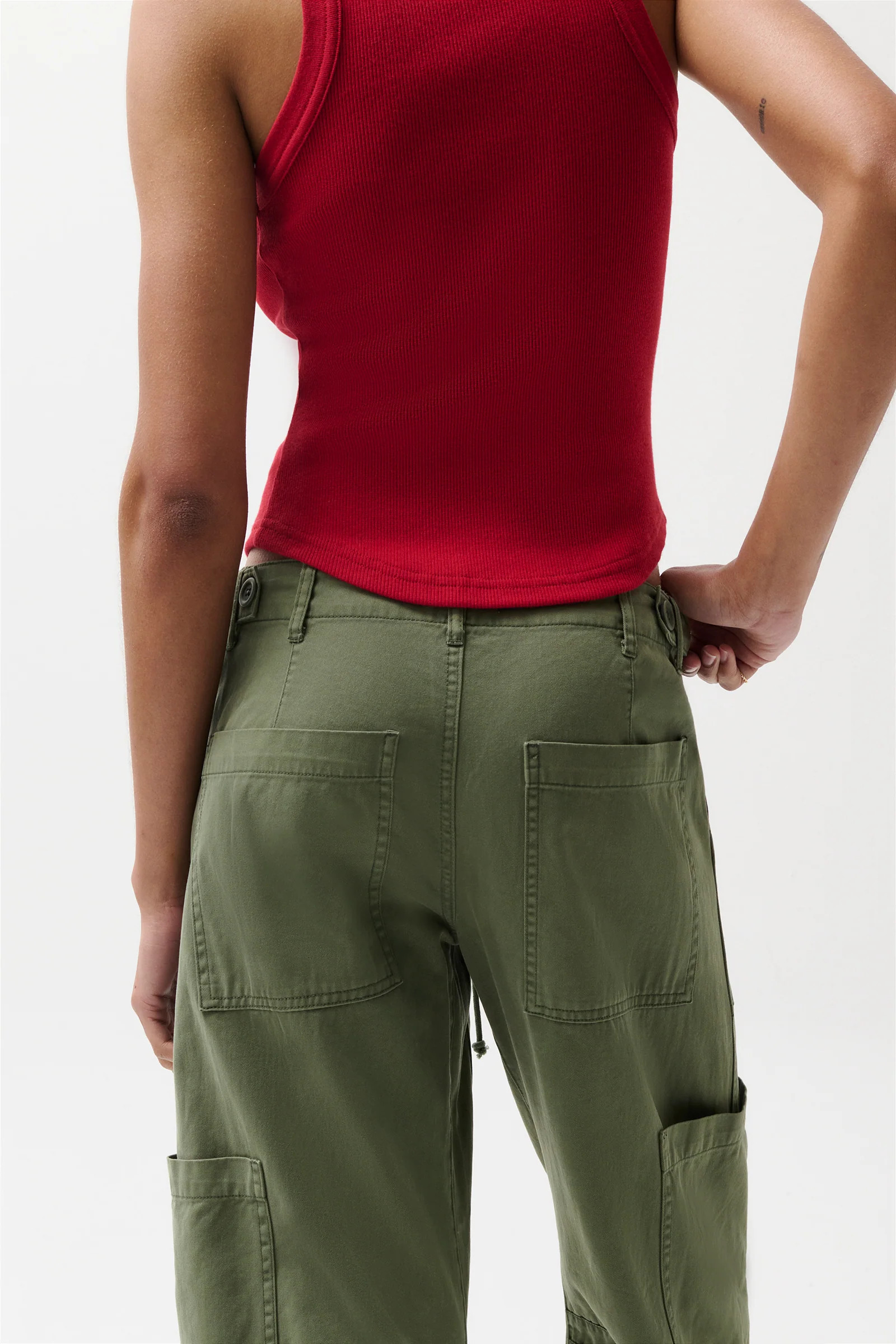 Sabrina Curved Utility Pants - Meadow | Pistola Denim