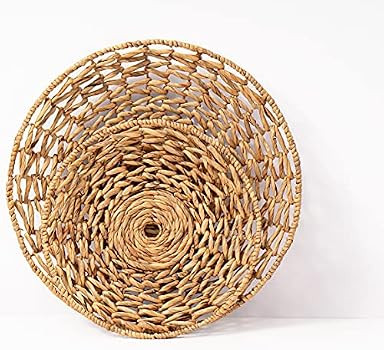 Amazon.com: Artera Woven Wall Basket Decor - Set of 3 Oversized, Hanging Natural Wicker Seagrass ... | Amazon (US)