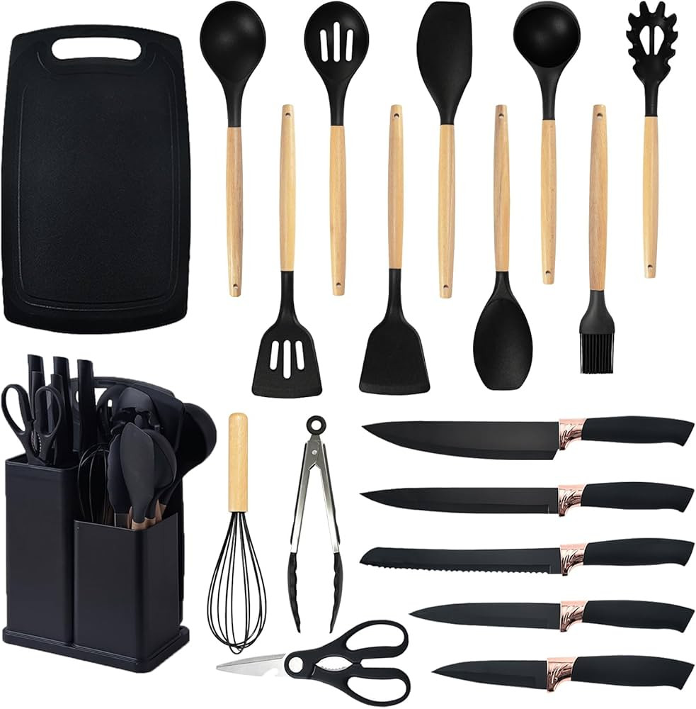Cooking Utensils Set,19 Kitchen Set Utensils Set with 11 Pieces Spatula Cooking Utensils,Heat Res... | Amazon (US)