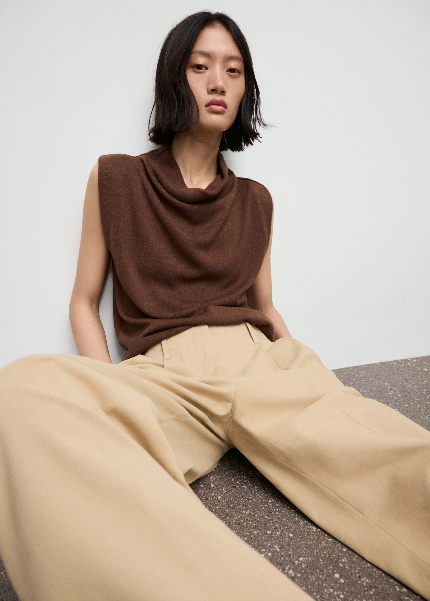 Draped neck top | MANGO (UK)