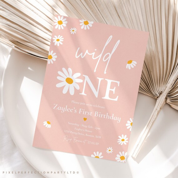 Editable Daisy Birthday Party Invitation Boho Daisy Wild One | Etsy | Etsy (US)
