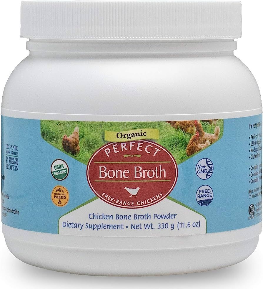 Perfect Supplements – Perfect Bone Broth – 330 Grams – Organic Free-Range Chicken Bone Brot... | Amazon (US)