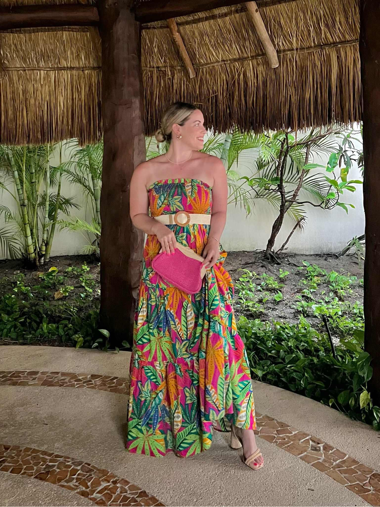 chinese dress ladies Cancun Cutie Strapless Maxi Dress in Coral main image 0