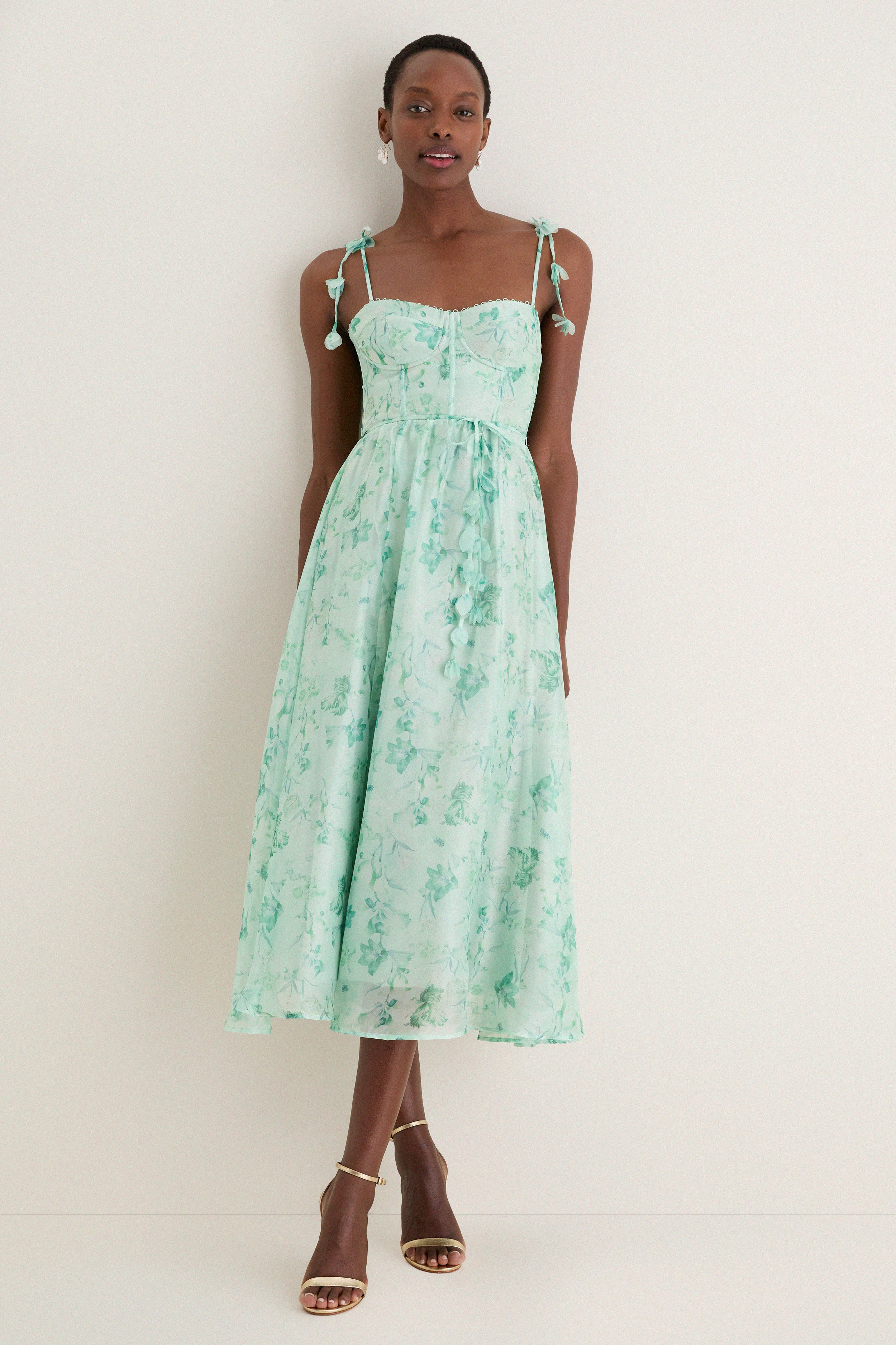 Green Floral Halcyon Midi Dress | Tuckernuck (US)