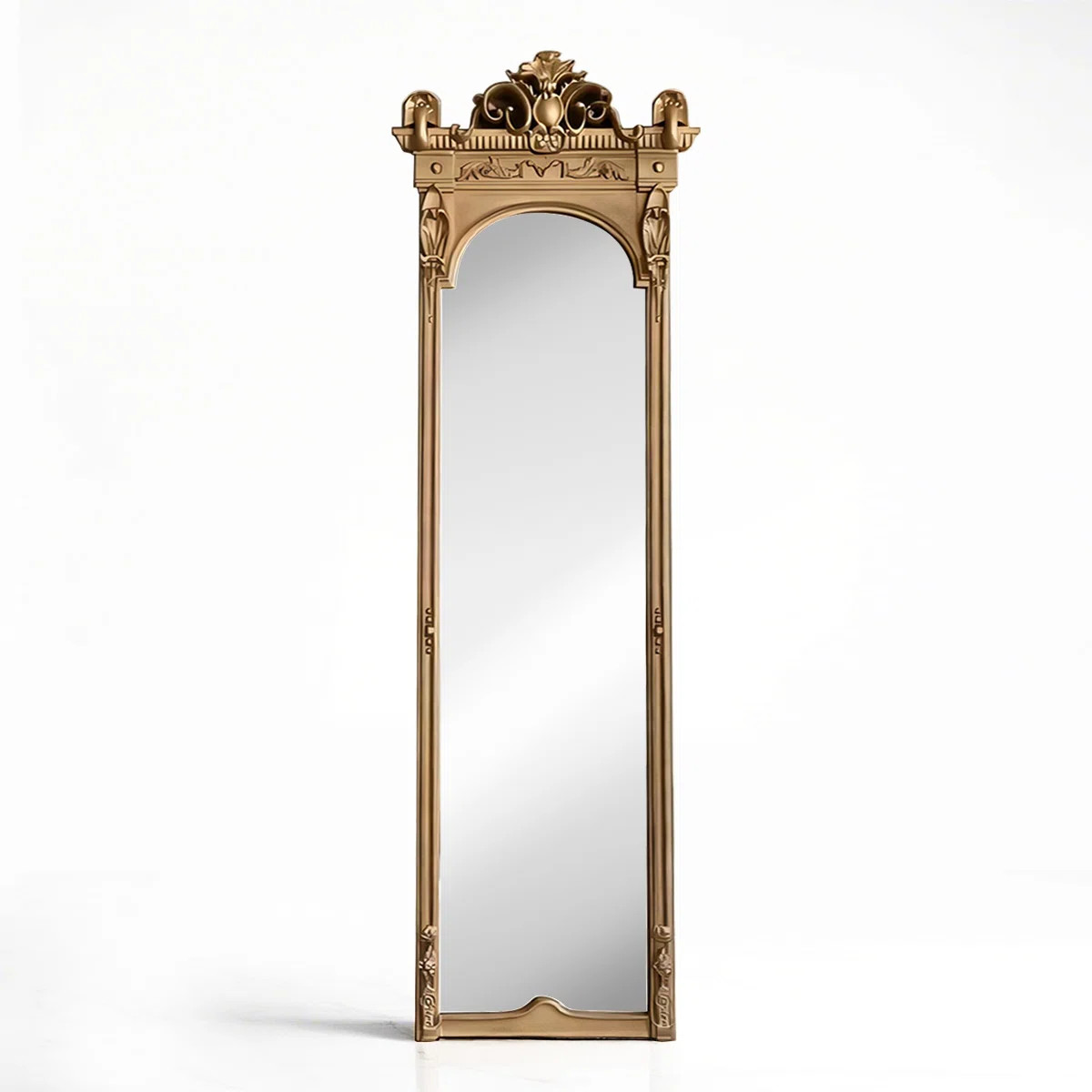 American-Style Vintage Carved Frame Wall-Mounted Full-Length Mirror | Wayfair North America