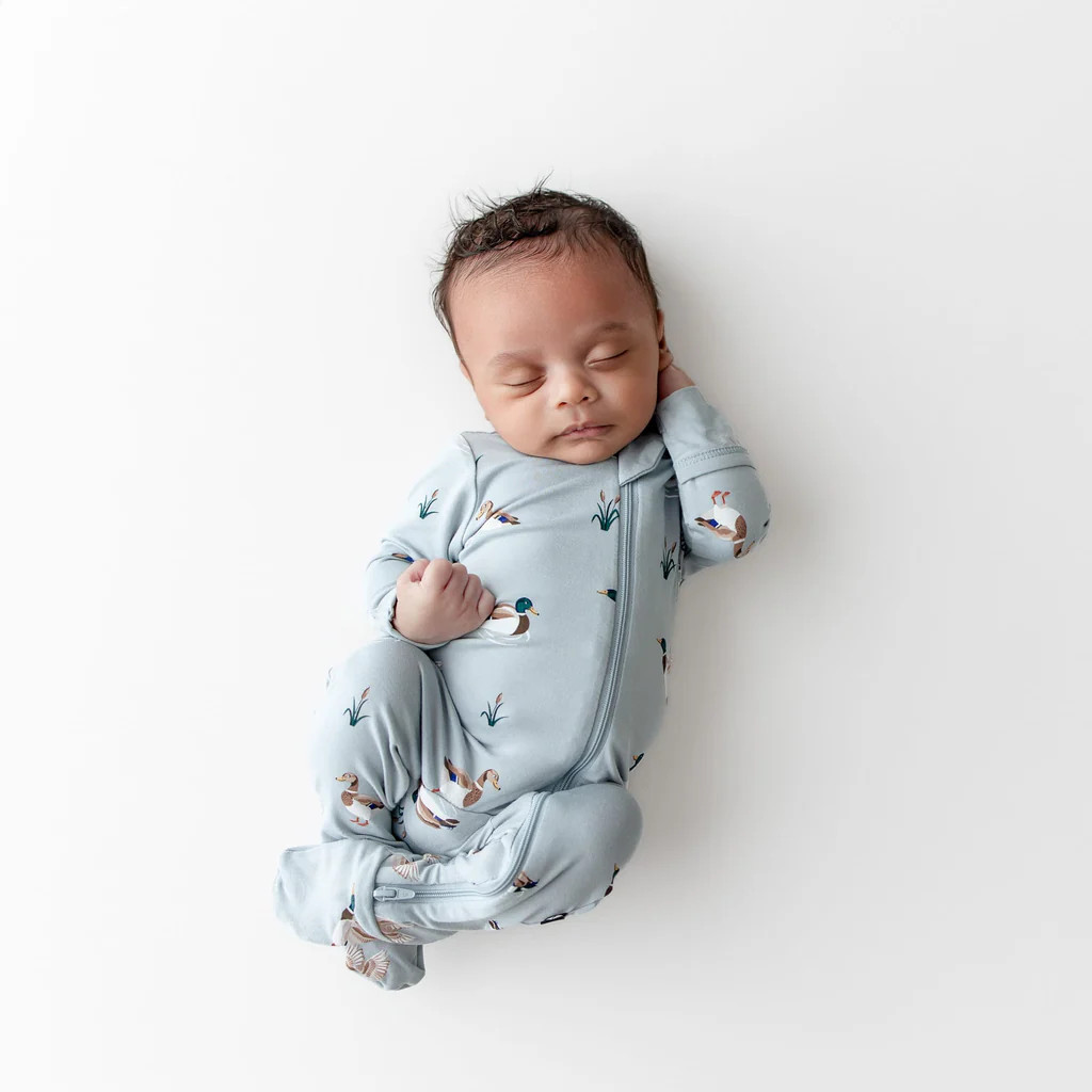 Zippered Footie in Mallard Duck | Kyte Baby