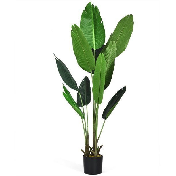 Gymax 5.3ft Artificial Tropical Palm Tree Green Indoor-Outdoor Home Decorative Planter - Walmart.... | Walmart (US)