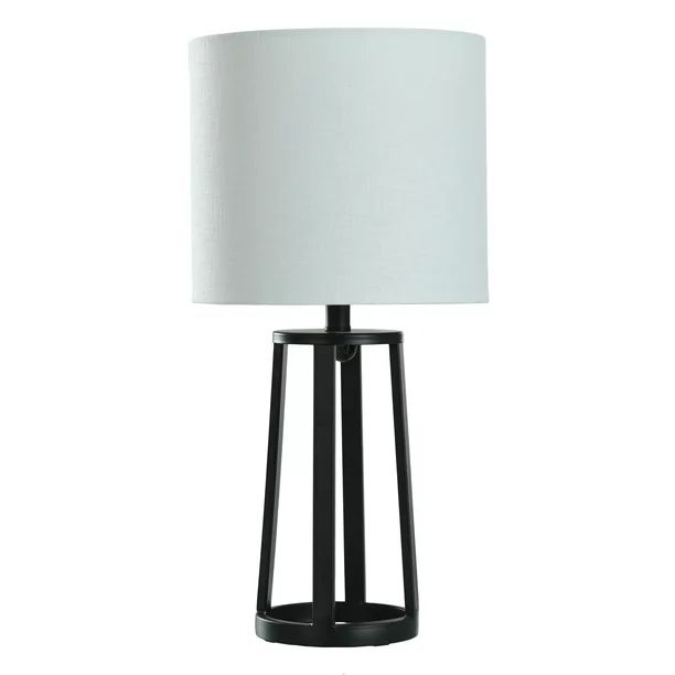 Better Homes and Gardens Modern Matte Black Table Lamp with Classic Drum Shade - Walmart.com | Walmart (US)