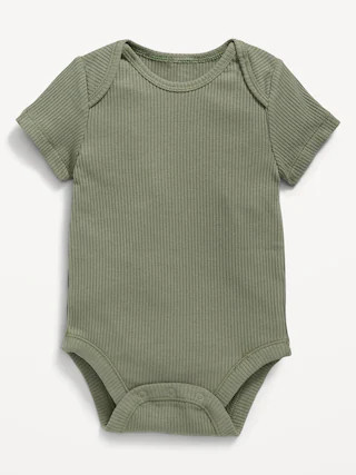 Unisex Short-Sleeve Rib-Knit Bodysuit for Baby | Old Navy (US)