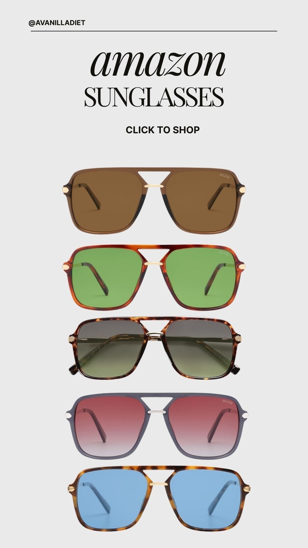 🕶️ Amazon sunglasses 🕶️
Chic, affordable sunnies that instantly elevate any outfit ✨
#amazonsunglasses #accessoriesedit #summerstyle #ltkfashion #amazonfinds #stylefavorites

#LTKFestival #LTKSeasonal