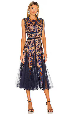 Bronx and Banco Saba Midi Dress in Navy from Revolve.com | Revolve Clothing (Global)
