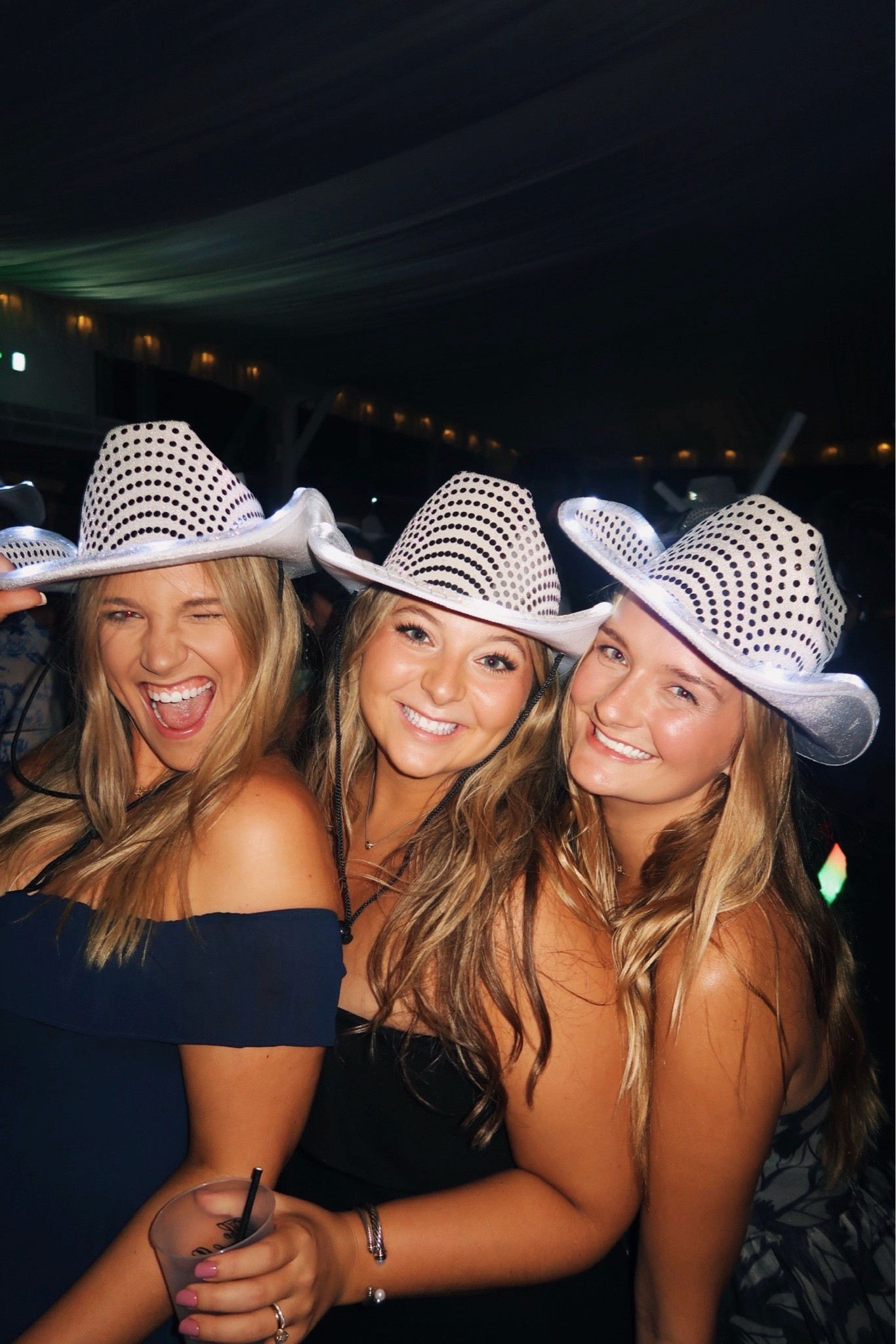 Wedding party vibes 🤠✨ Sparkly cowboy hats, dance floor moments, and the ultimate bride party accessories for your wedding reception 💍 Perfect for 2026 brides & 2027 brides. These sequin cowboy hats are the cutest bridal after party accessory for dancing all night 🪩 #LTKWedding #Bride2026 #Bride2027

#LTKWedding #LTKvlog #LTKootd