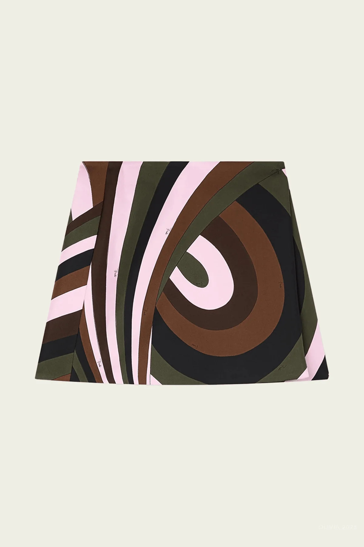 Iride-Print Silk Skirt in Khaki Pink - Multicolor. 38 IT | Shop Olivia