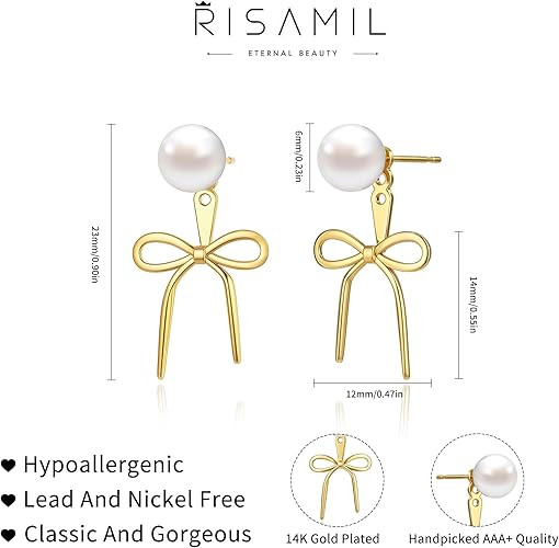 Pearl Earrings for Women Gold Hoop Earrings for Women Trendy 14K Gold Plated Pearl Huggie Earring... | Amazon (US)