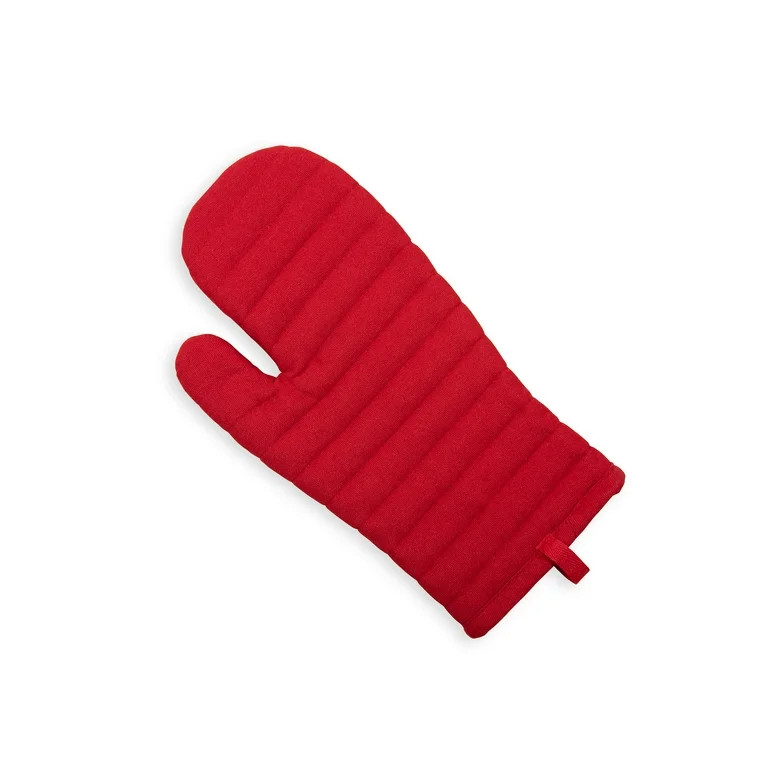 Mainstays Cotton Oven Mitt, 7 in x 12.5 in, 1 Piece, Red - Walmart.com | Walmart (US)
