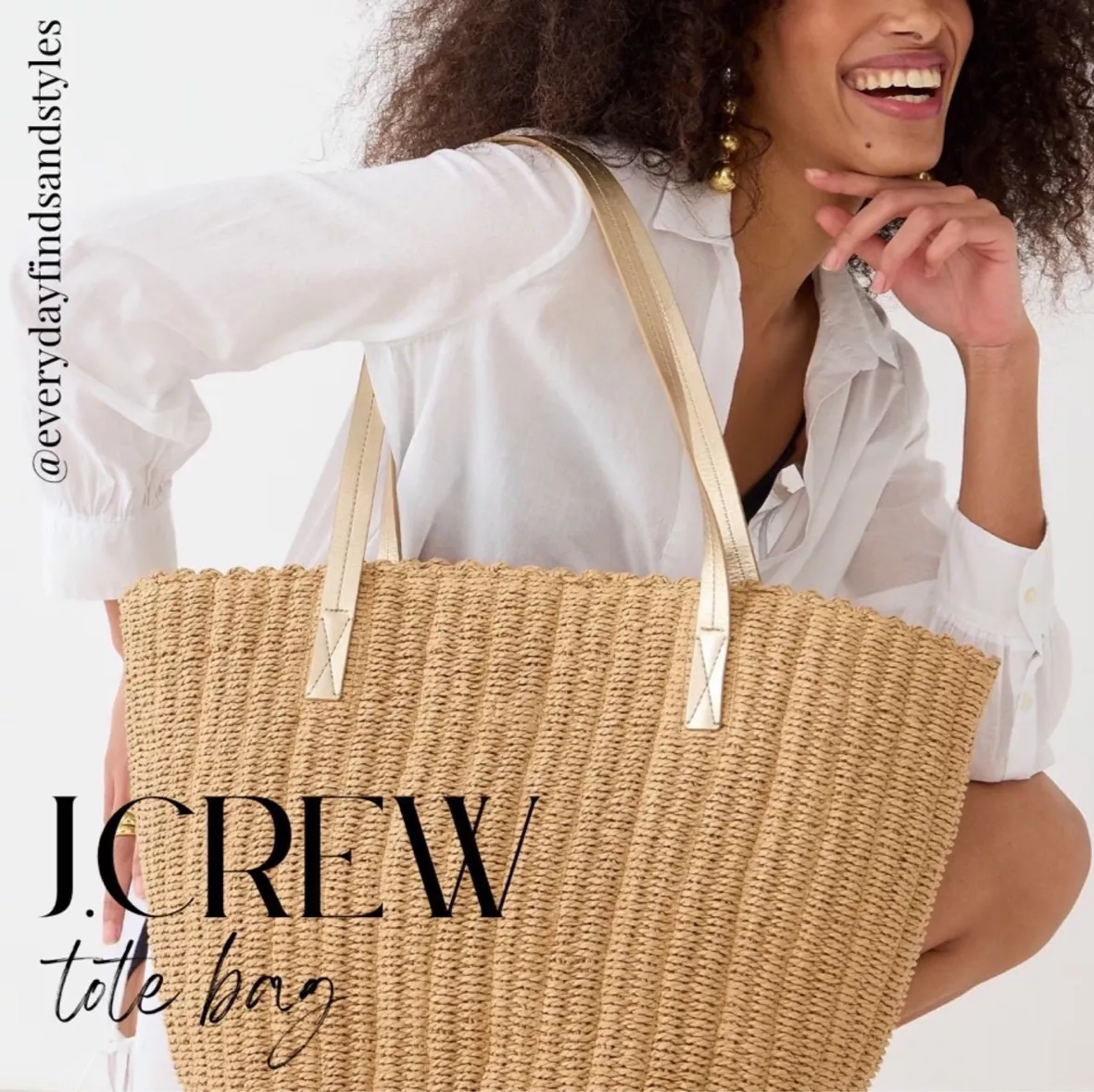 J.Crew: Woven Straw Market Tote For Women