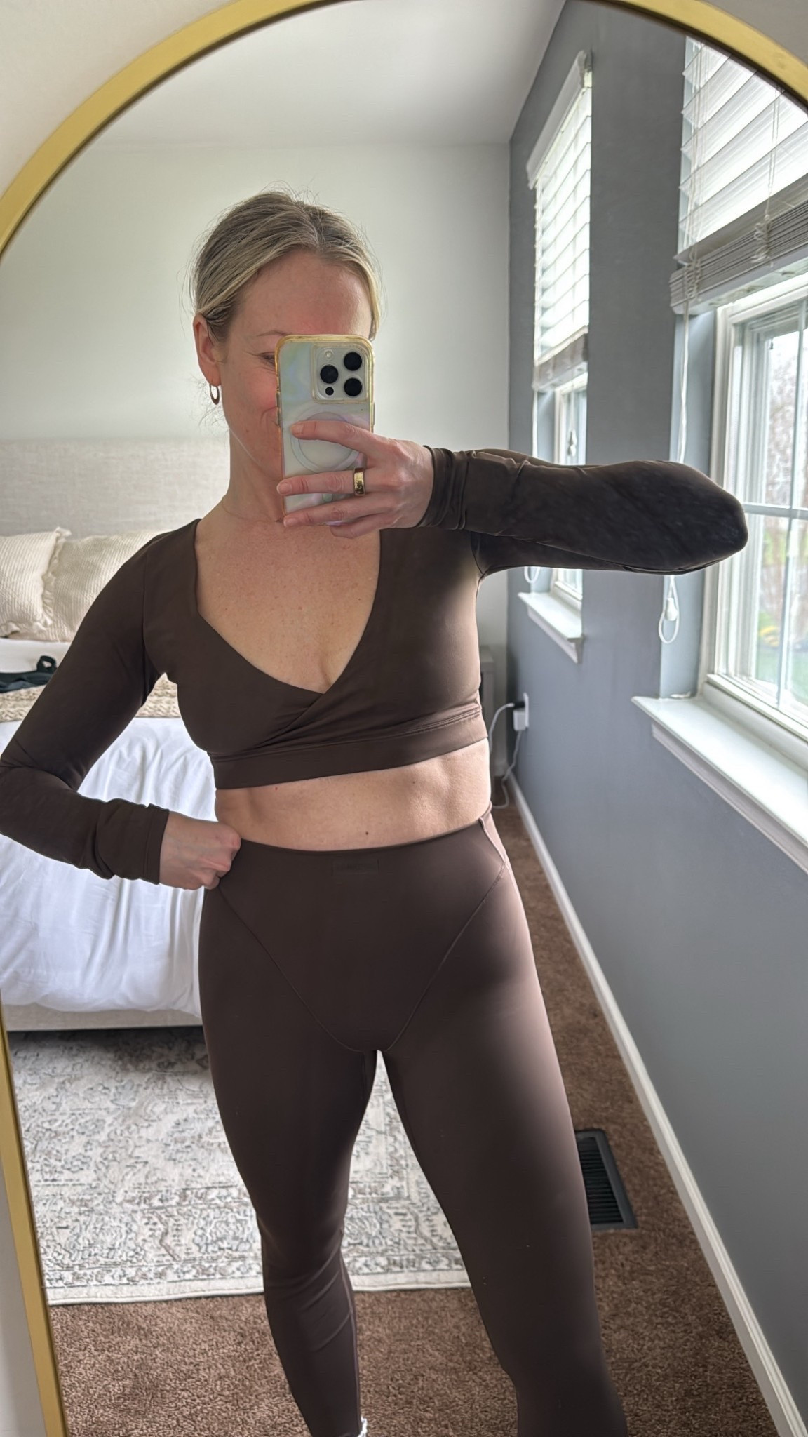 Nike x SKIMS matte collection. Wearing a small top and bottom 🤎 Comes in pink and black as well! @Nike US #ad #teamnike

#LTKfitnessgoals #LTKmomlife #LTKActive