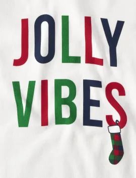 Unisex Kids Matching Family Jolly Vibes Snug Fit Cotton Pajamas - tidal | The Children's Place