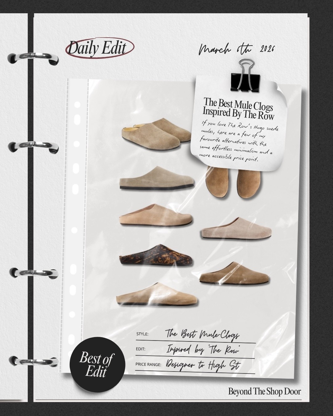 The Best Mule Clogs Inspired By The Row 

If you love The Row’s Hugo suede mules, here are a few of my favourite alternatives with the same effortless minimalism and a more accessible price point.

#LTKOver40 #LTKgrwm