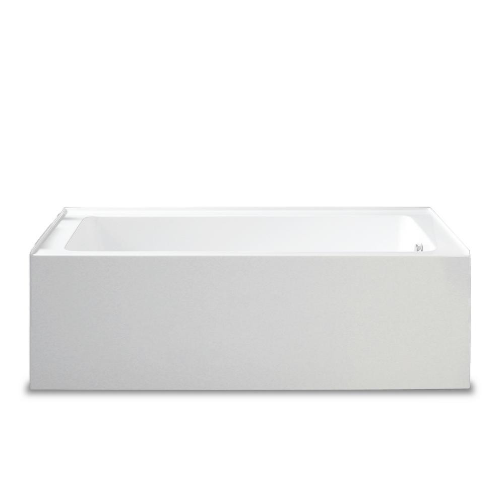 Jade Bath Zen 60 in. Acrylic Right Drain Rectangular Apron Front Bathtub in White | The Home Depot
