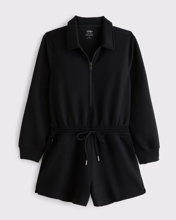 YPB neoKNIT Long-Sleeve Half-Zip Romper | Abercrombie & Fitch (US)