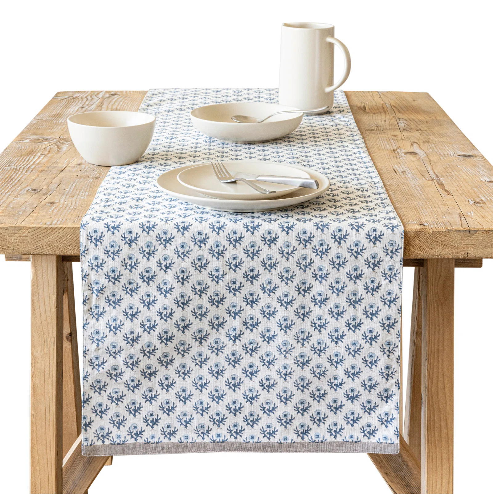 over&back Hand-Blocked Printed Cotton Table Runner | Wayfair North America