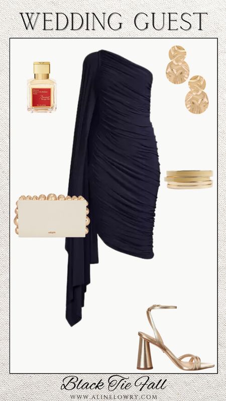Dress for the occasion - Wedding guest for a black tie fall wedding. Dark colors and the warmth of gold touches. #weddingguest #blacktie #fallwedding 

#LTKwedding #LTKshoecrush #LTKitbag