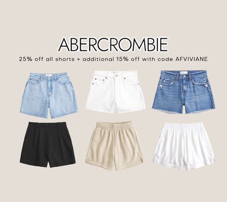 shorts 25% off + additional 15% with code AFVIVIANE | 

I love AF’s fleece shorts and denim, generally wear 24 in shorts/xs 

#LTKSeasonal #LTKsalealert #LTKfindsunder100
