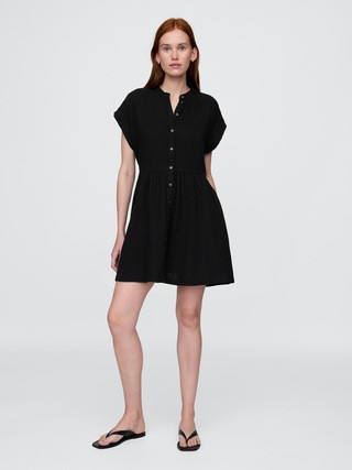 Cotton Gauze Mini Shirtdress | Gap (US)