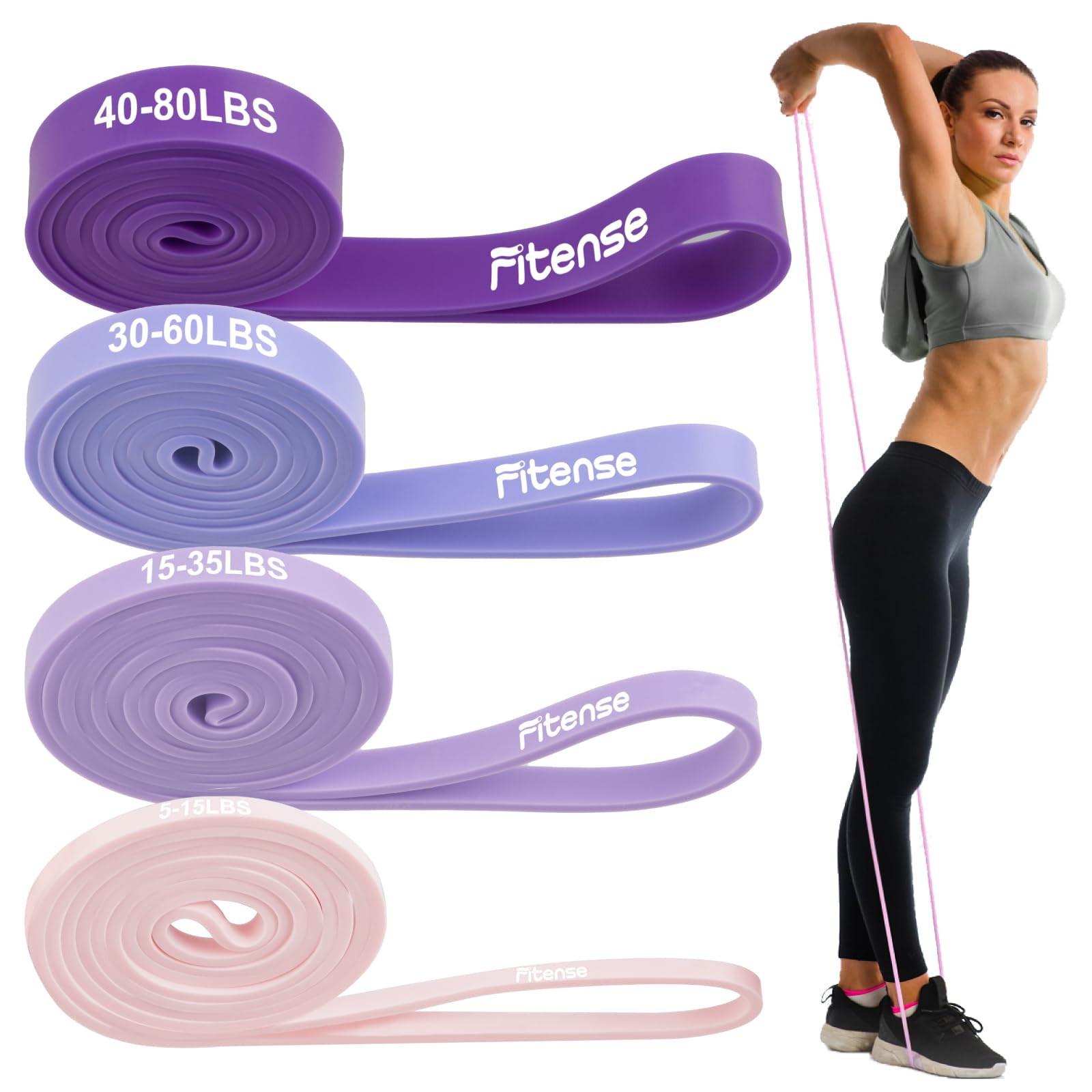 Fitense Resistance Bands Set - Pull Up Bands for Men Women, Exercise Bands Resistance with Door A... | Amazon (US)