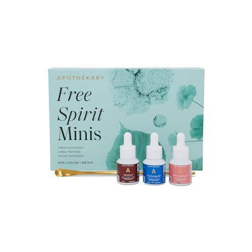 Apothékary Free Spirit Minis Set Herbal Tinctures, Red, White & Rosé Wine-Inspired, Sugar Free, 45 Servings | Amazon (US)