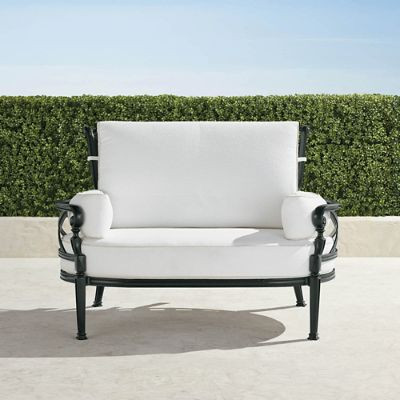 Carlisle Oversized Cuddle Lounge with Cushions in Onyx Aluminum | Frontgate