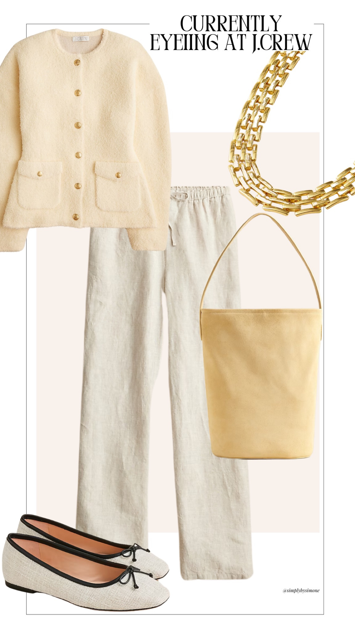 J.crew spring arrivals, j.crew Berkeley bucket bag, butter yellow outfits 