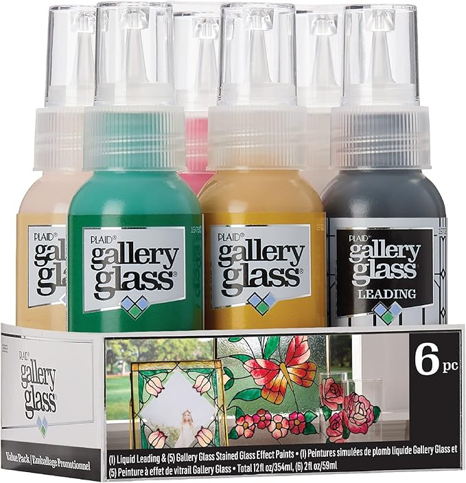 Gallery Glass, Floral Stained Kit, Glass Paint Set for DIY Arts and Crafts, Perfect for Beginners... | Amazon (US)
