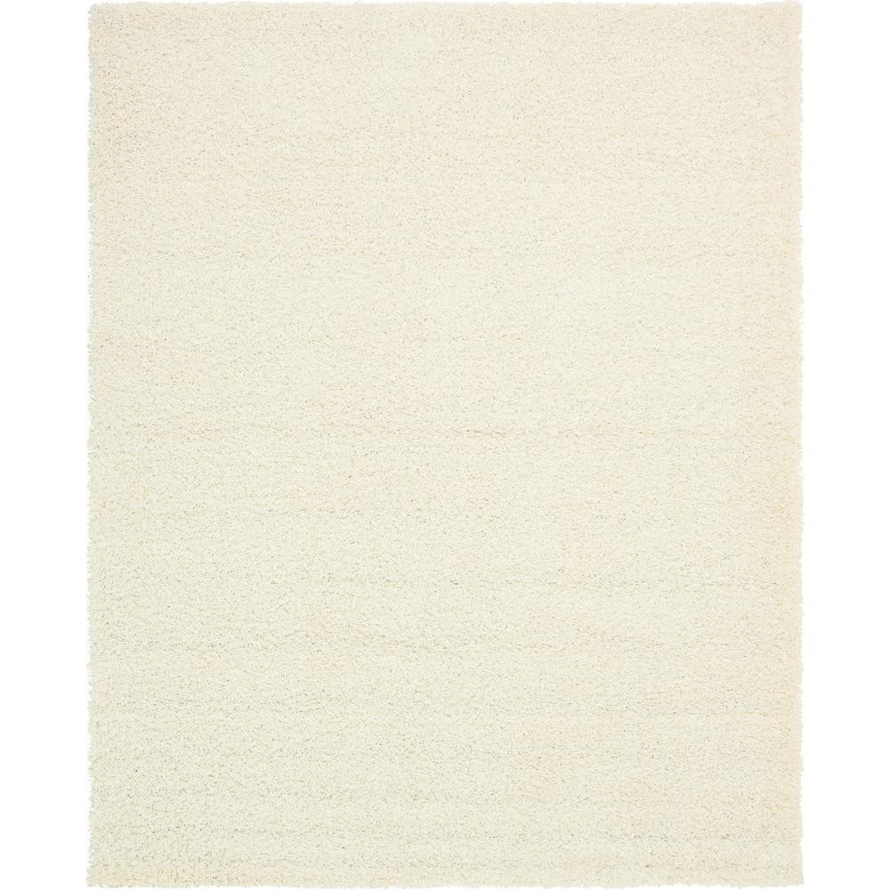 Solid Shag Snow White 8 ft. x 10 ft. Area Rug | The Home Depot