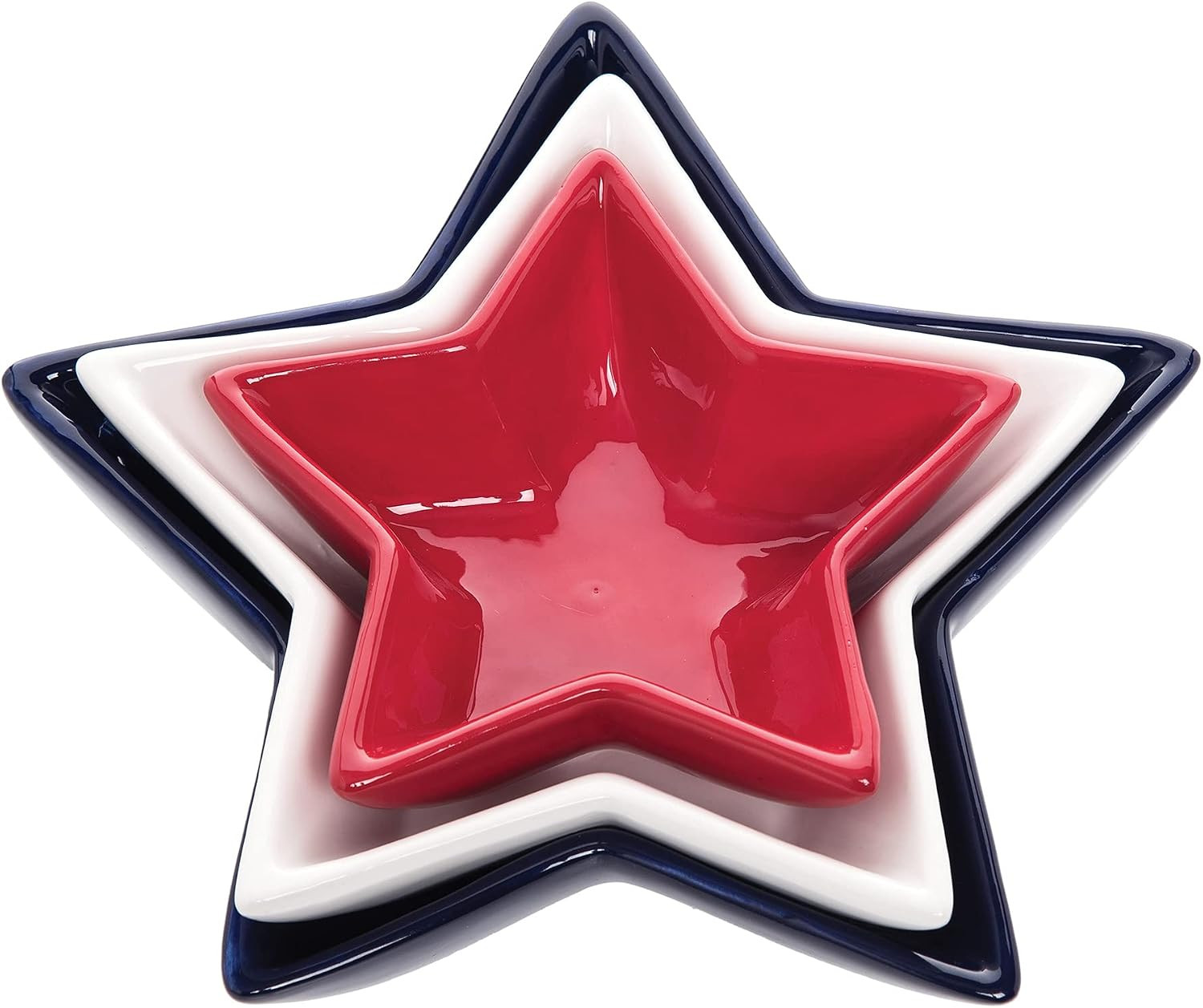 C&F Home Red White & Blue Patriotic Star Shaped Set of 3 Serving Dishes Versatile Summer American... | Amazon (US)